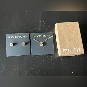 Givenchy crystal earrings and necklace from Macy’s